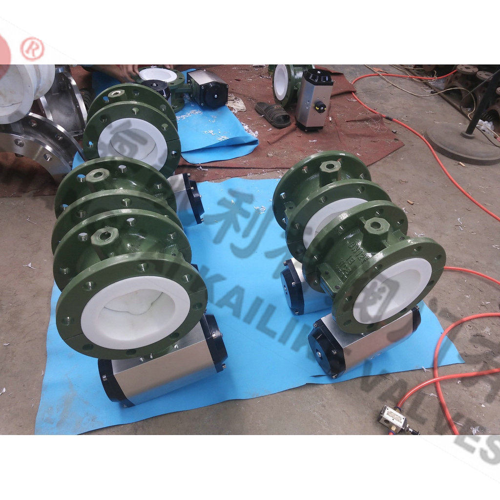 D641F46氣(qi)動(dòng)灋(fa)蘭<font color='red'>襯氟</font>蝶閥